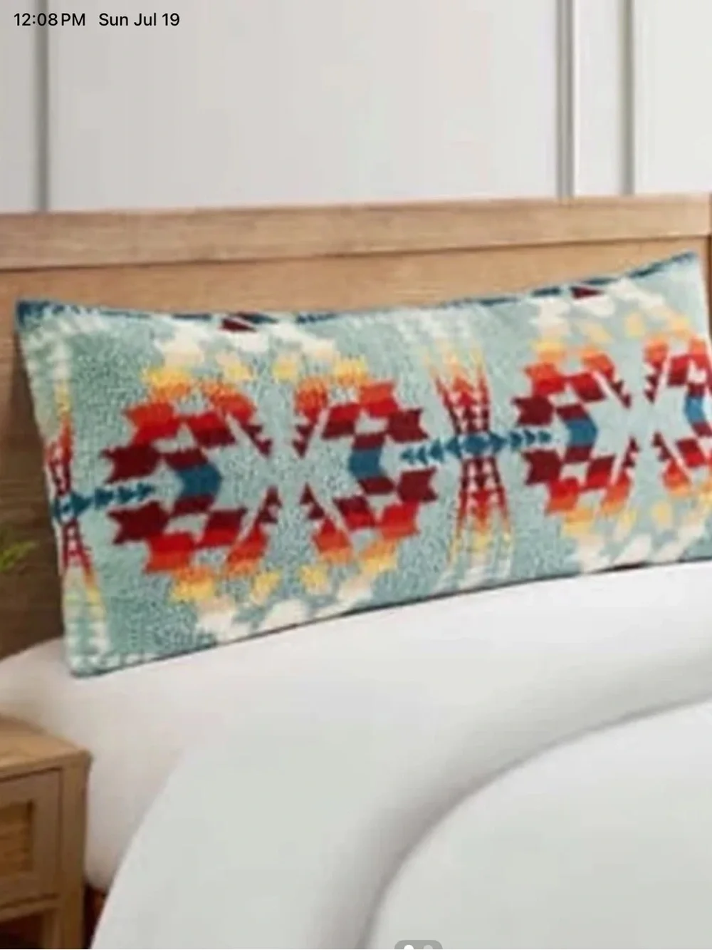 Pendleton Aqua Lake Blue Multicolor Geometric Lumbar Pillow